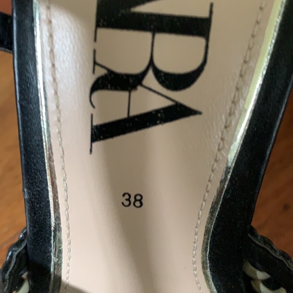 Zara black and white weaved shoes size 38 - Picture 5 of 6